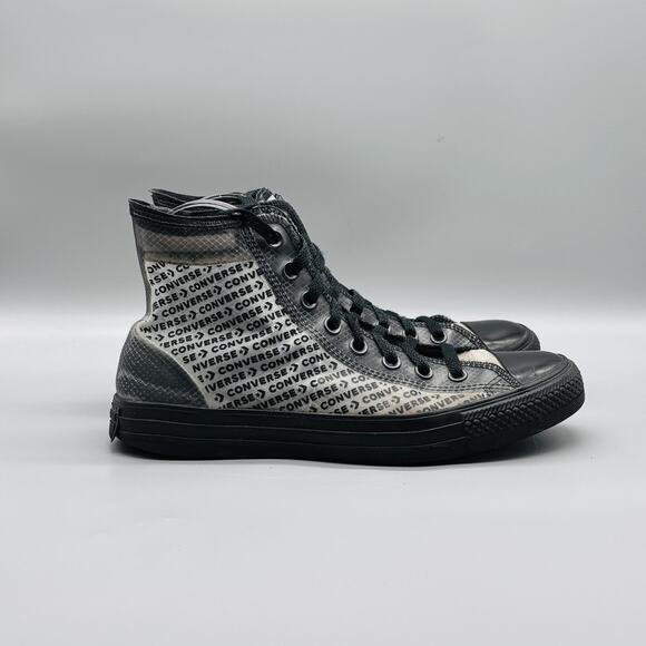 Converse Shoes Mens 8 Black Chuck Taylor All Star Logo Print High Top Sneakers - Picture 1 of 8